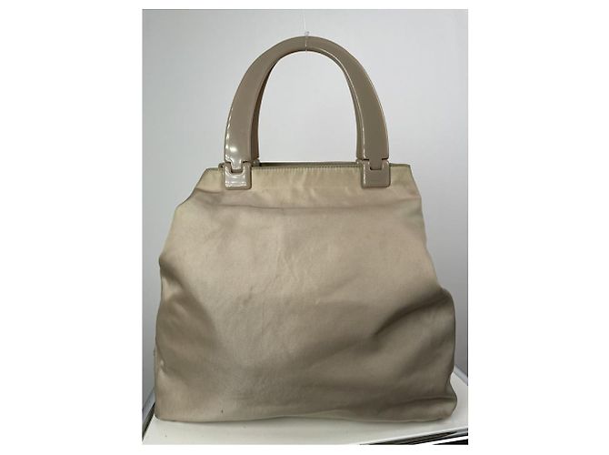 Prada Tessuto Stadt Handtasche aus beigem Polyester - Ansicht 4