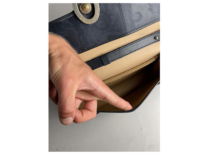 Borsa a mano in pelle blu navy Dior 30 Montaigne con catena - vista 3