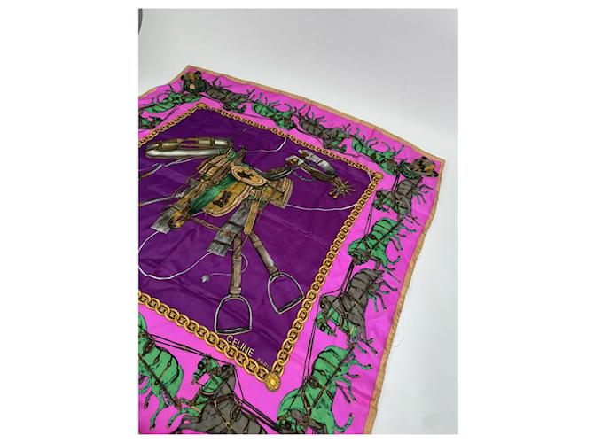 Céline Cachecol de seda roxa Celine Roxo - vista 5