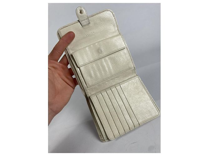 Céline Cartera de cuero blanco Celine Triomphe - vista 3
