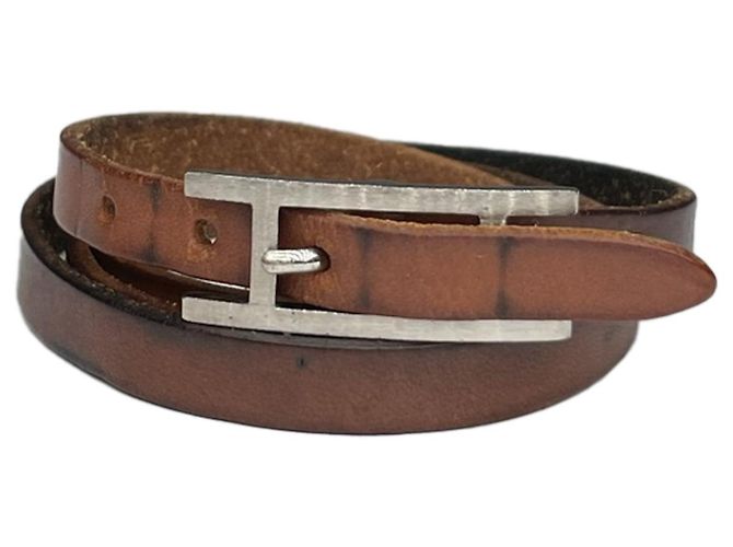 Pulsera de cuero marrón Hermès Behapi Castaño - vista 2