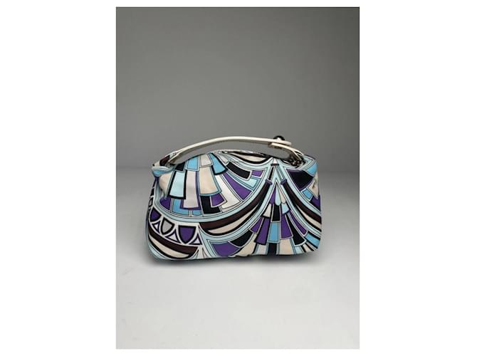 Borsa in cotone blu Emilio Pucci - vista 5
