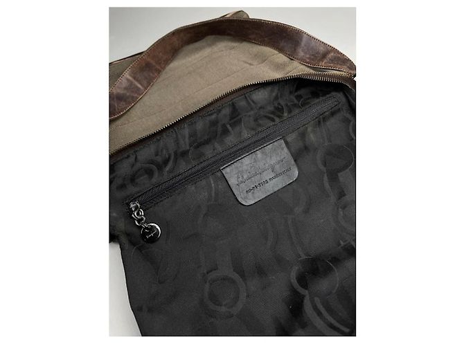 Borsa a mano in cotone marrone Salvatore Ferragamo - vista 3
