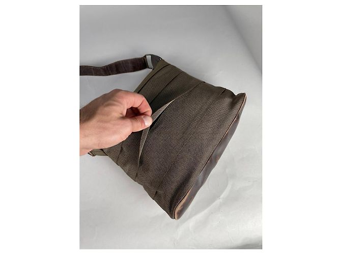 Borsa a mano in cotone marrone Salvatore Ferragamo - vista 4
