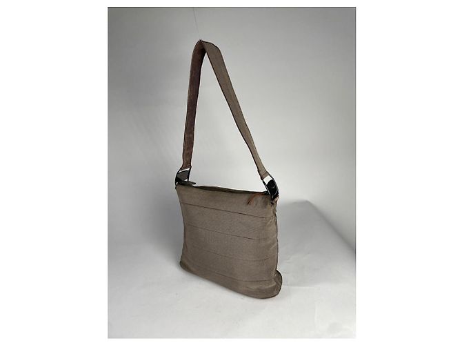 Borsa a mano in cotone marrone Salvatore Ferragamo - vista 5