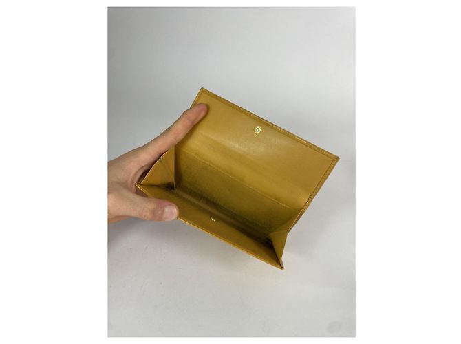 Portefeuille en cuir jaune Loewe Puzzle - vue 3