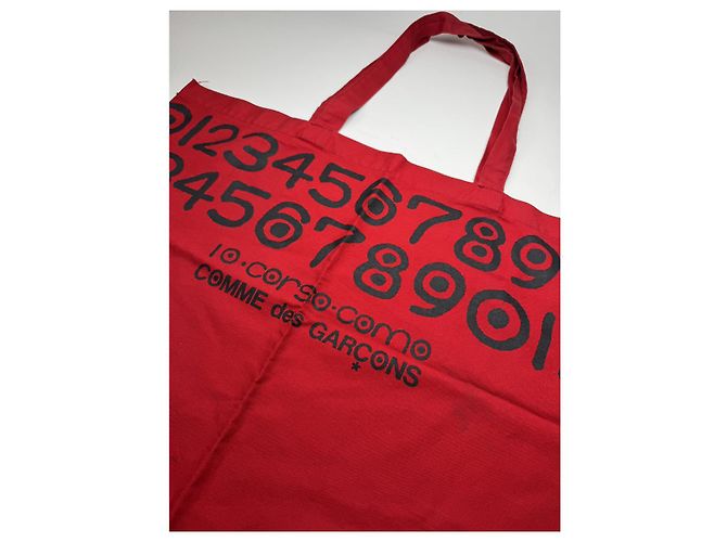 Comme Des Garcons Borsa a mano in cotone rosso Comme Des Garçons - vista 2