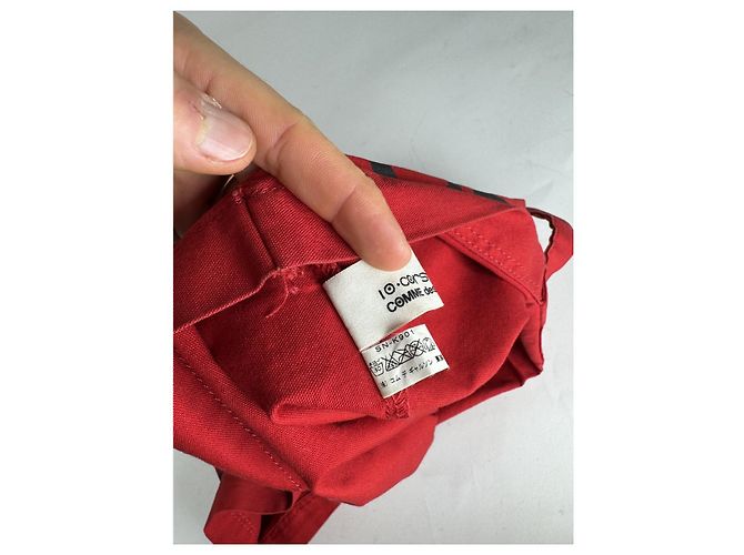 Comme Des Garcons Borsa a mano in cotone rosso Comme Des Garçons - vista 3