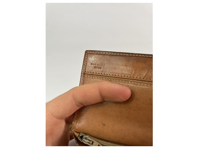 Céline Cartera de cuero marrón Celine Triomphe Castaño - vista 4