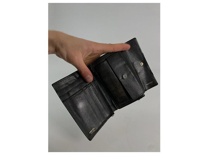 Prada Tessuto  Black Leather Wallet - view 3