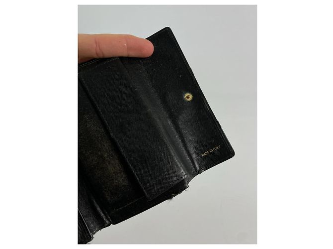 Prada Tessuto  Black Leather Wallet - view 4