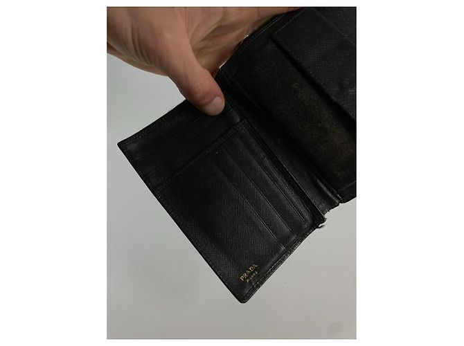 Prada Tessuto  Black Leather Wallet - view 5