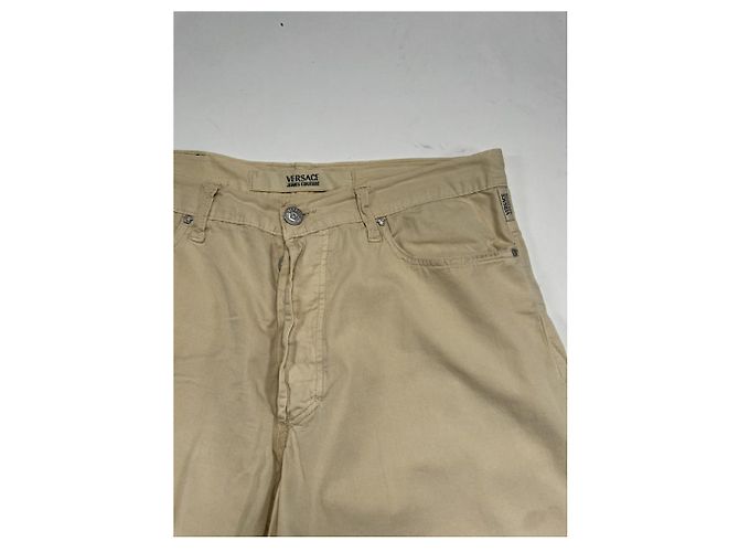 Short in cotone beige Versace Jeans Couture - vista 3