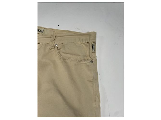 Short in cotone beige Versace Jeans Couture - vista 4