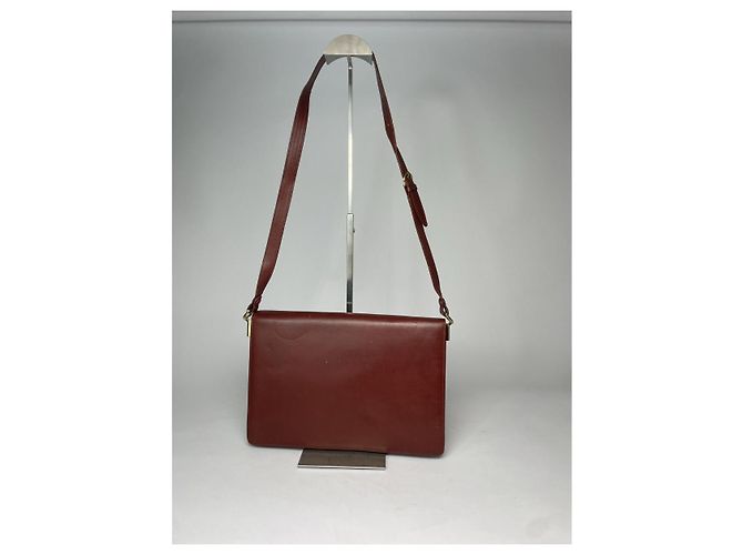 Borsa in pelle bordeaux Cartier C Bordò - vista 3