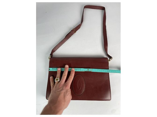 Borsa in pelle bordeaux Cartier C Bordò - vista 4
