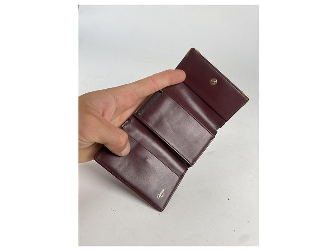 Borsa in pelle bordeaux Cartier Bordò - vista 4