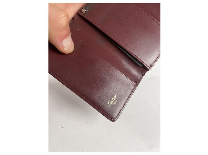 Borsa in pelle bordeaux Cartier Bordò - vista 5