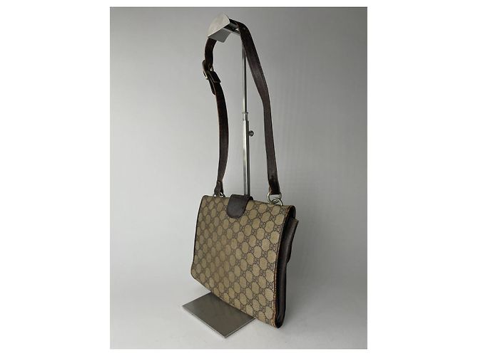 Borsa in pelle grigia Gucci GG Marmont Animalier Grigio - vista 5