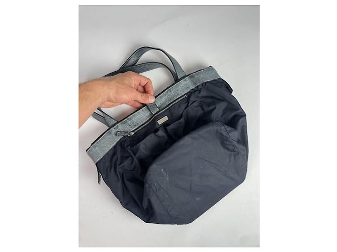 Borsa a mano in tessuto blu Jil Sander - vista 3