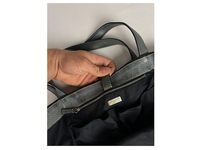 Borsa a mano in tessuto blu Jil Sander - vista 4