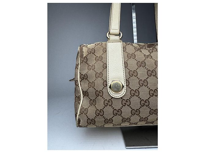 Gucci Jackie Vintage Beiger Baumwollhandtasche - Ansicht 2
