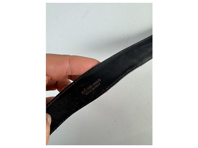Céline Cinturón de cuero negro Celine Triomphe - vista 4