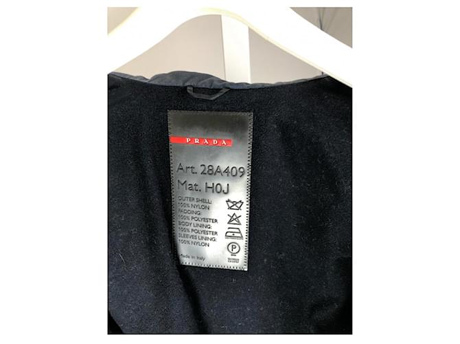 Prada Navy Polyester Coat Navy blue - view 3