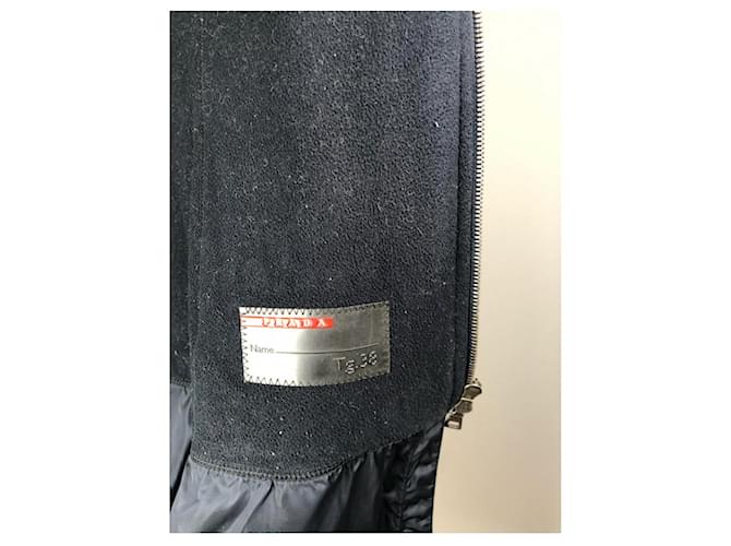 Prada Navy Polyester Coat Navy blue - view 4
