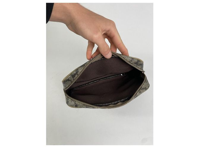 Clutch in pelle grigia Yves Saint Laurent Grigio - vista 3