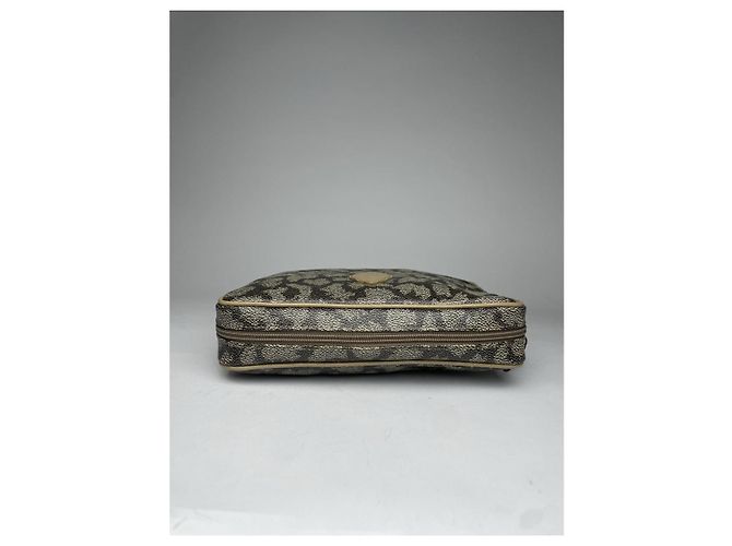 Clutch in pelle grigia Yves Saint Laurent Grigio - vista 5