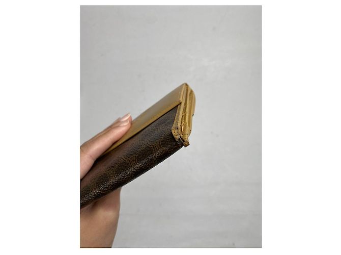 Céline Cartera de cuero marrón Celine Triomphe Castaño - vista 3