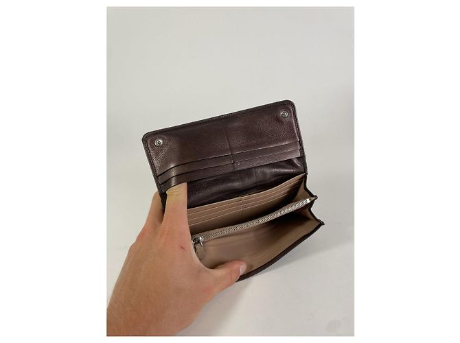 Billetera de cuero marrón Prada Castaño - vista 4