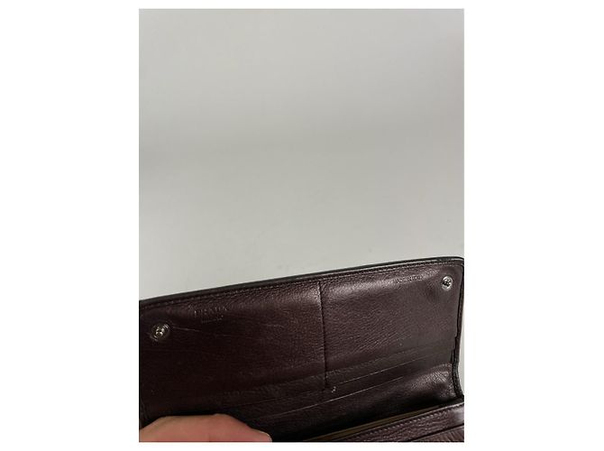 Billetera de cuero marrón Prada Castaño - vista 5