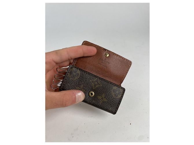 Borsa in pelle marrone Louis Vuitton Lockme - vista 3