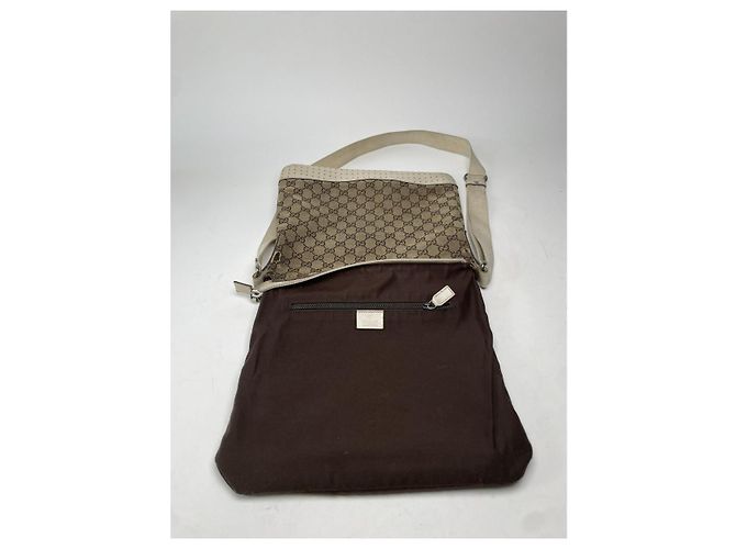Gucci Jackie Vintage Beiger Baumwollhandtasche - Ansicht 2