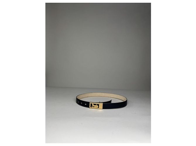 Céline Celine Triomphe schwarze Leder-Gürtel - Ansicht 5