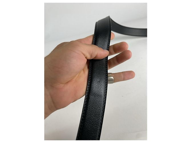 Céline Cinturón de cuero negro Celine Triomphe - vista 5