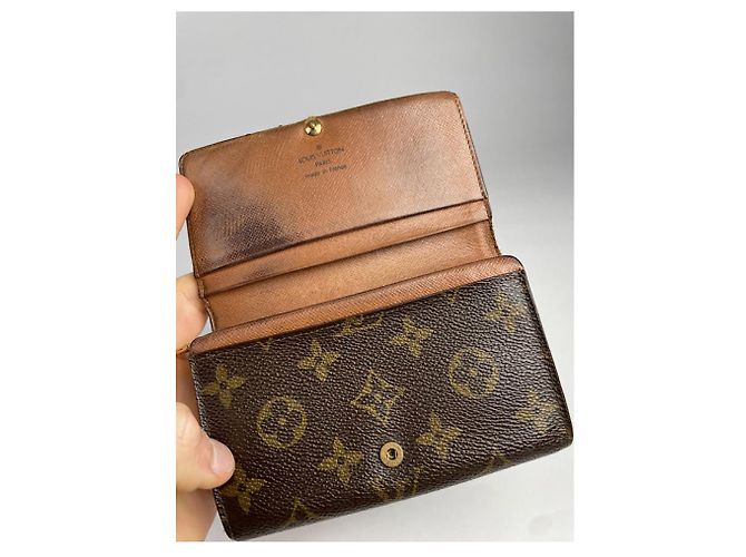 Billetera de cuero marrón Louis Vuitton Retiro Castaño - vista 4