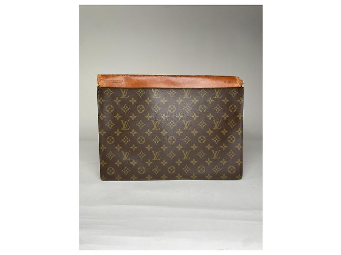 Clutch in pelle marrone Louis Vuitton Serviette Ambassadeur - vista 5