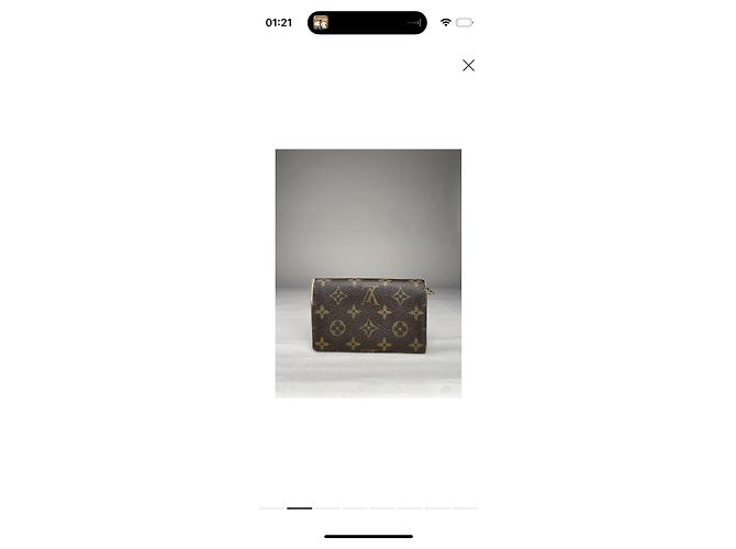 Cartera de cuero marrón Louis Vuitton Flore Castaño - vista 2