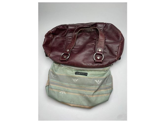 Borsa in pelle viola Emporio Armani Porpora - vista 2