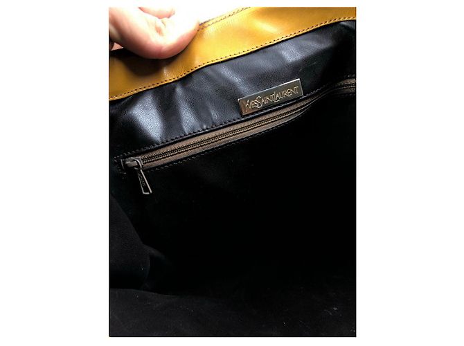 Borsa in pelle marrone Yves Saint Laurent - vista 3