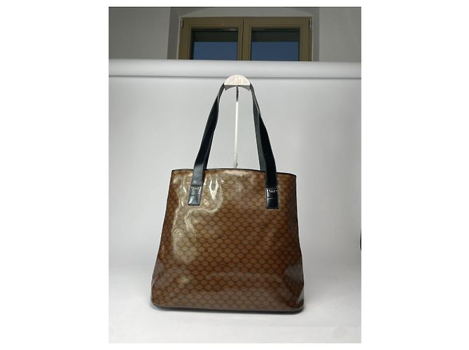Céline Borsa a secchiello in pelle verniciata marrone Celine - vista 4