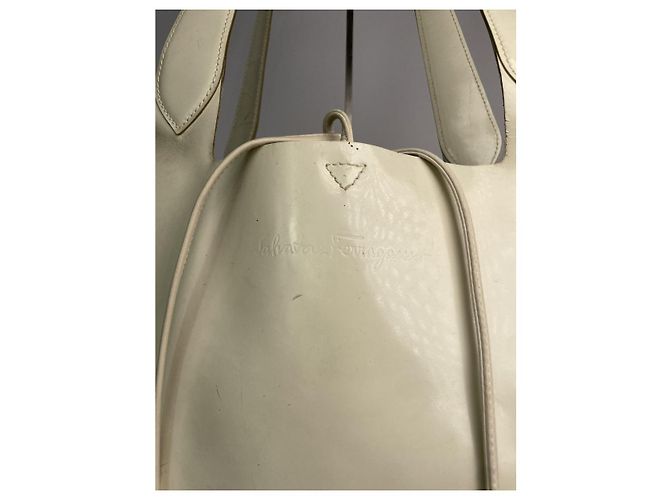 Borsa in pelle bianca Cage di Salvatore Ferragamo Bianco - vista 3