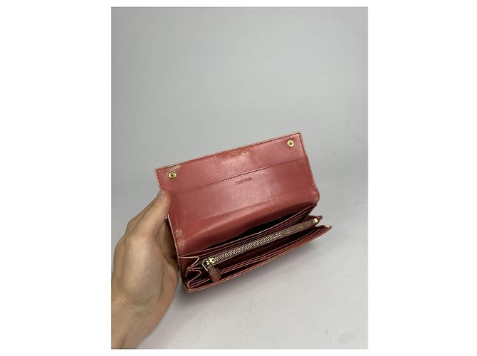 Cartera de cuero naranja Miu Miu - vista 3