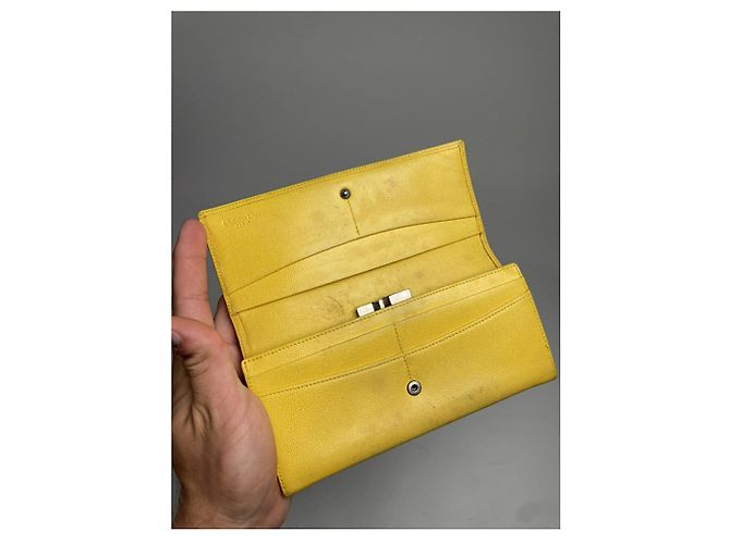Cartera de cuero amarilla Dior Amarillo - vista 3
