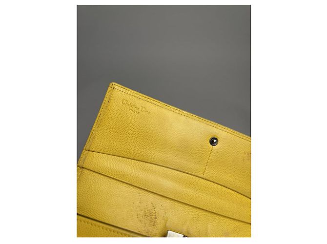 Cartera de cuero amarilla Dior Amarillo - vista 4