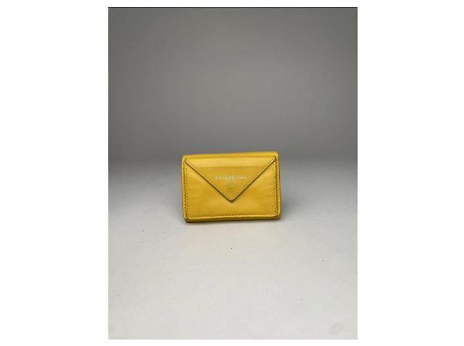 Balenciaga Gelbe Lederbörse - Ansicht 4