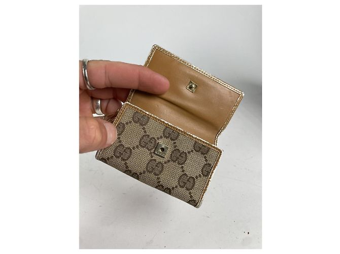 Borsa in cotone beige Gucci Queen Margaret - vista 3
